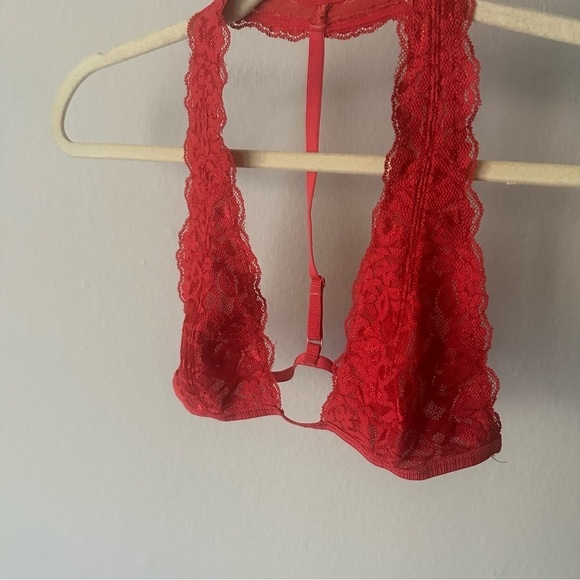 Free People Red Lace Bralette Small - Picture 2 of 7